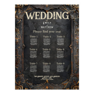 Póster Gráfica de asientos de Boda de Fantasía enana