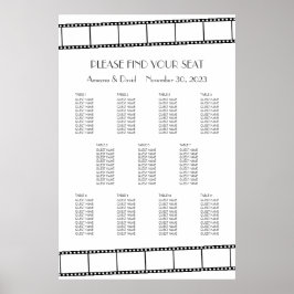 Póster Gráfica de asientos de Boda de la tira de película