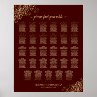 Gráfica de asientos de Boda de mesa Lacy Gold 29 A