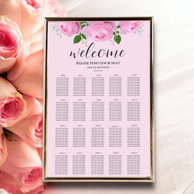 Póster Gráfica de asientos de Boda de rosas aromáticas (Subido por el creador)