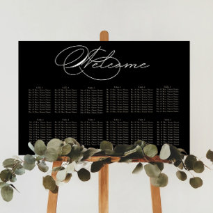 Póster Gráfica de asientos de Boda de tipografía de lujo