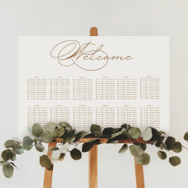 Póster Gráfica de asientos de Boda de tipografía de lujo