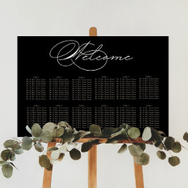 Póster Gráfica de asientos de Boda de tipografía de lujo