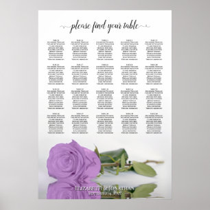 Póster Gráfica de asientos de Boda Lilac Purple Rosa 20