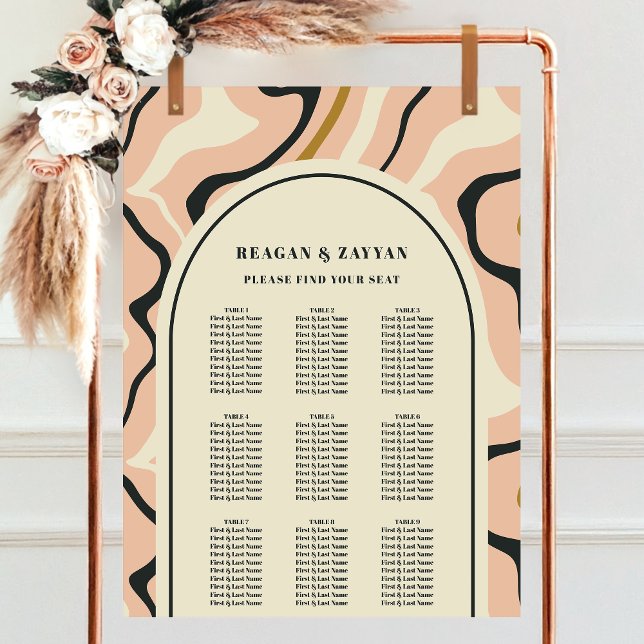 Póster Gráfica de asientos de Boda negro rosa del arco gi (Subido por el creador)