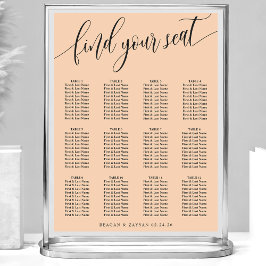 Póster Gráfica de asientos de Boda simple de durazno suav