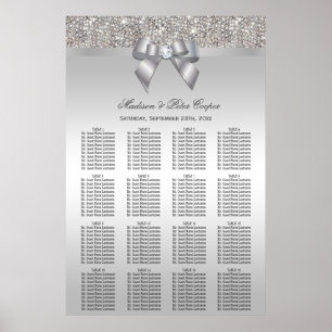 Póster Gráfica de asientos de Bodas de doble reverso y se