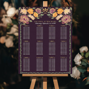 Póster Gráfica de asientos de bodas de jardín encantados