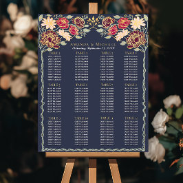 Póster Gráfica de asientos de bodas de jardín encantados