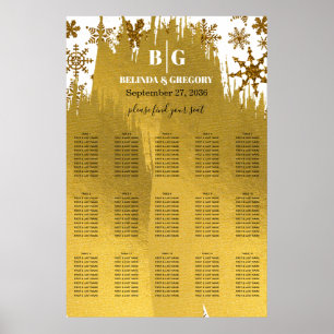 Póster Gráfica de asientos de Bodas de Navidades de copo 
