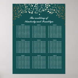 Póster Gráfica de asientos de Bodas Verde azulados de ali