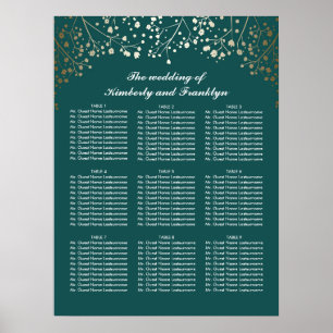 Póster Gráfica de asientos de Bodas Verde azulados de ali