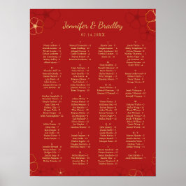 Póster Gráfica de asientos de cerezos rojos de oro | Colo