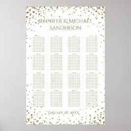 Póster Gráfica de asientos de confetti dorado