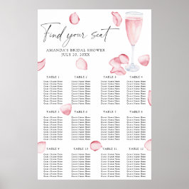 Póster Gráfica de asientos de ducha de novia Prosecco