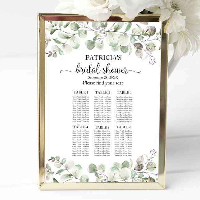 Póster Gráfica de asientos de duchas de novias Eucalyptus (Subido por el creador)