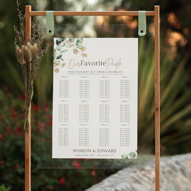 Póster Gráfica de asientos de Eucalyptus Greenery & Gold  (Subido por el creador)