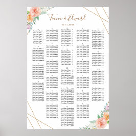 Póster Gráfica de asientos de flores de agua geométrica