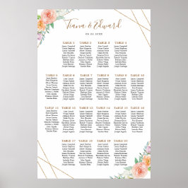 Póster Gráfica de asientos de flores de agua geométrica