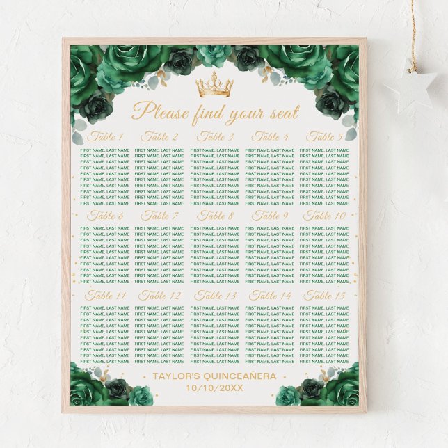 Póster Gráfica de asientos de la princesa verde Quinceañe (Subido por el creador)