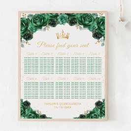 Póster Gráfica de asientos de la princesa verde Quinceañe