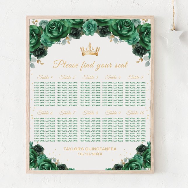 Póster Gráfica de asientos de la princesa verde Quinceañe (Subido por el creador)