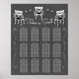 Póster Gráfica de asientos de las sillas dibujadas a mano