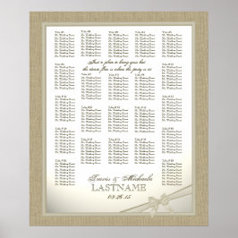 Póster Gráfica de asientos de los Bodas Burlap y Bow