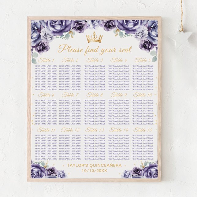 Póster Gráfica de asientos de mesa de la princesa púrpura (Subido por el creador)