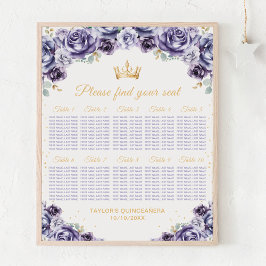 Póster Gráfica de asientos de mesa de la Princesa Púrpura