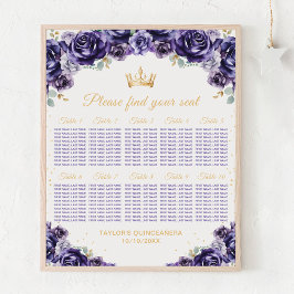 Póster Gráfica de asientos de mesa de la Princesa Púrpura