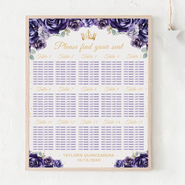 Póster Gráfica de asientos de mesa de la princesa púrpura (Subido por el creador)