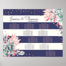 Póster Gráfica de asientos de oro de franjas de la marina