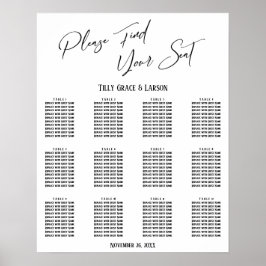 Póster Gráfica de asientos de recepción de escritura a ma