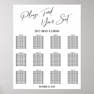 Póster Gráfica de asientos de recepción de escritura a ma