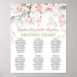 Póster Gráfica de asientos de roses rosados de follaje cr