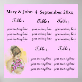 Póster Gráfica de asientos del Boda BRIDE.