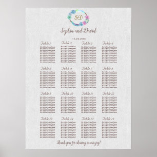 Póster Gráfica de asientos del Boda de la guirnalda de Ca
