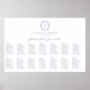 Póster Gráfica de asientos del Boda del Escudo azul de re