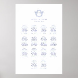 Póster Gráfica de asientos del Boda del Escudo azul de re