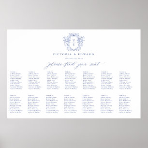Póster Gráfica de asientos del Boda del Escudo azul de re