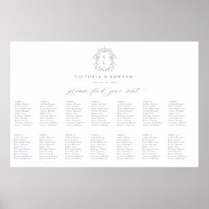 Póster Gráfica de asientos del Boda del Escudo azul turbi