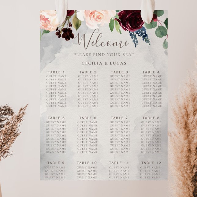 Póster Gráfica de asientos del Boda Fancy Classic Rosa Fl (Subido por el creador)