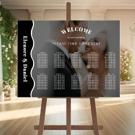 Póster Gráfica de asientos del Boda fotográfico blanco de