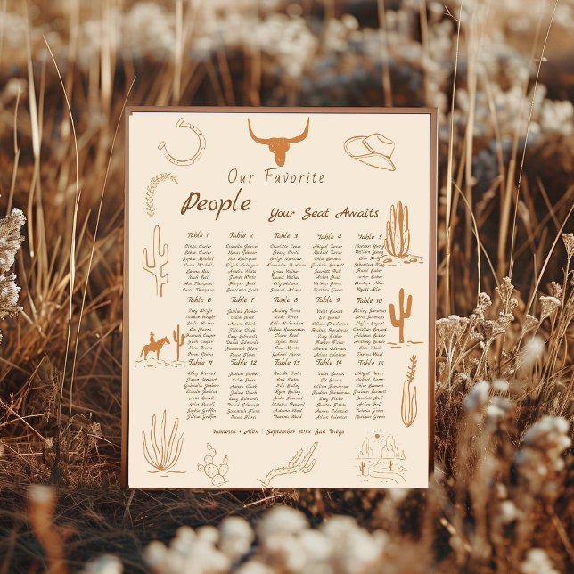 Póster Gráfica de asientos del Boho Western Favorite Peop (Subido por el creador)