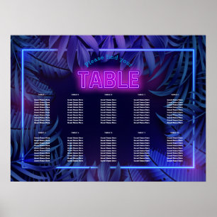 Póster Gráfica de asientos descargables de cumpleaños con