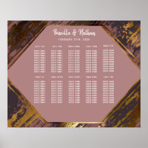 Gráfica de asientos modernos de pincel de oro malv