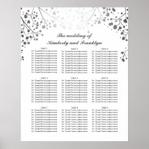 Póster Gráfica de asientos para Bodas blancos en el alien