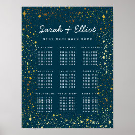 Póster Gráfica de asientos para Bodas de esparkle de estr