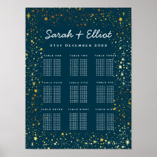 Póster Gráfica de asientos para Bodas de esparkle de estr